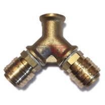 Двойник с ниппельными муфтами и внутренней резьбой 3/8"